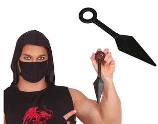 FAŁSZYWY NÓŻ NINJA KUNAI 25 CM CZARNY