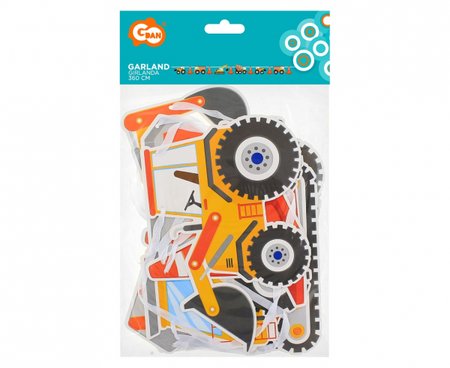 GIRLANDA PAPIEROWA PLAC BUDOWY  DŁUGOŚĆ 360CM