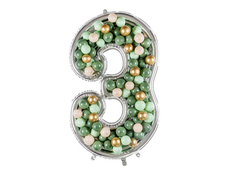 FORMA DLA BALONÓW CYFRA 3 SREBRNA 126 CM