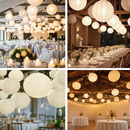 LAMPION PAPIEROWY BIAŁY 45 CM