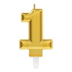 ŚWIECZKA URODZINOWA CYFRA 1 ZŁOTA