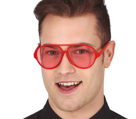 OKULARY AVIATOR CZERWONE
