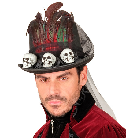 KAPELUSZ VOODOO CZASZKI HALLOWEEN 
