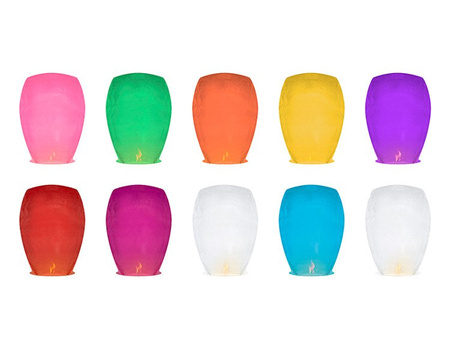 LAMPIONY LATAJĄCE MIX KOLORÓW 10 SZT
