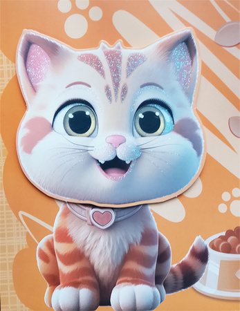 TORBA PREZENTOWA KOTEK POMARAŃCZOWA 3D 26X32X10 CM