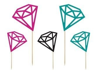 TOPPERY KOLOROWE DIAMENTY 5 szt.