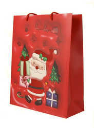 TOREBKA PREZENTOWA ŚWIĄTECZNA MIKOŁAJ Z PREZENTAMI 26 X 32 X 10 CM