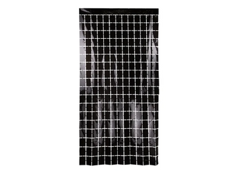 KURTYNA KWADRATOWA CZARNA 100 X 200 CM