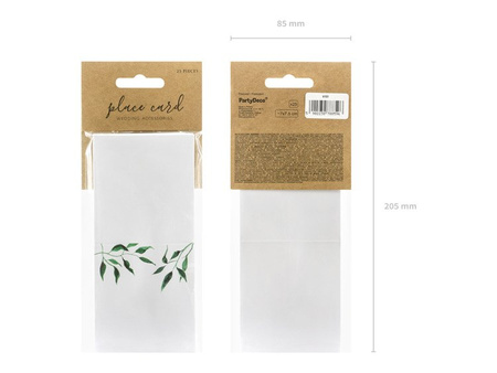 WIZYTÓWKI NA STÓŁ LIŚCIE 7x7,5 cm 25 szt