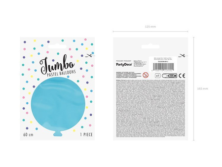 BALON LATEKSOWY 60 CM OKRĄGŁY PASTELOWY BŁĘKITNY