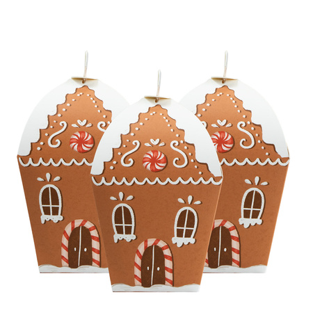 PAPIEROWE DOMKI NA UPOMINKI 3 SZT ŚWIĄTECZNE