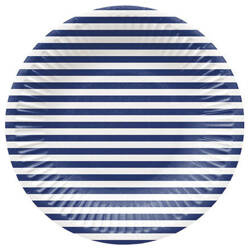 TALERZE TALERZYKI PAPIEROWE PASKI GRANAT BIEL 8 SZT