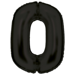 BALON FOLIOWY CYFRA 0 CZARNY MAT 86 CM