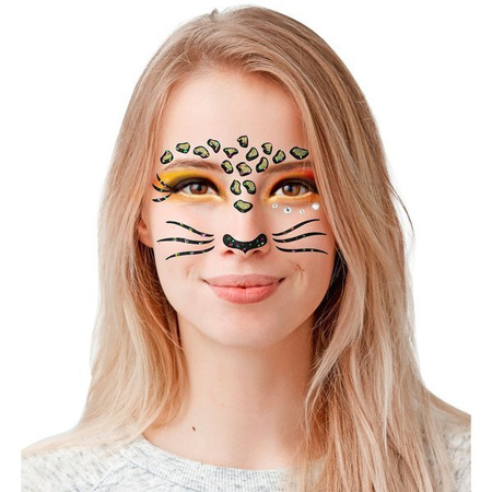 NAKLEJKI NA TWARZ TYGRYS LEOPARD