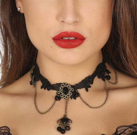 NASZYJNIK CHOKER Z ŁANCUSZKAMI