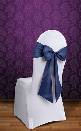 Szarfy na krzesło, granat, 0,15 x 2,75m (1 karton / 10 op.) (1 op. / 10 szt.)