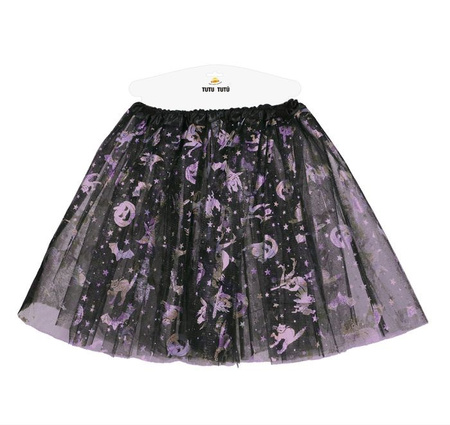 SPÓDNICZKA DZIECIĘCA TUTU CZARNO-FIOLETOWA HALLOWEEN