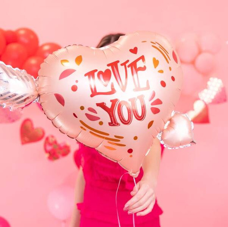 BALON FOLIOWY SERCE ZE STRZAŁĄ 69x54 CM