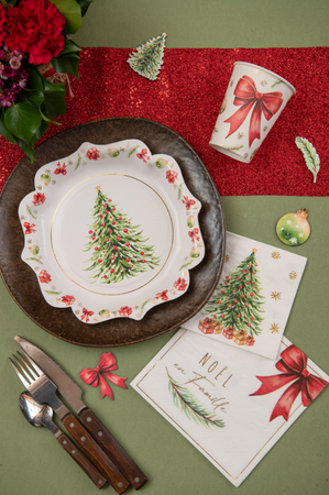 KUBECZKI PAPIEROWE ŚWIĄTECZNA CHOINKA 270 ML 10 SZT