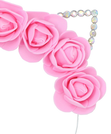 OPASKA NA GŁOWĘ Z KWIATAMI I USZAMI