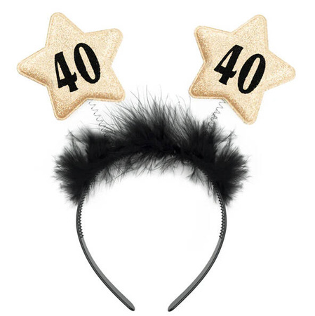 OPASKA CZARNA ZE ZŁOTYMI GWIAZDKAMI 40 URODZINY