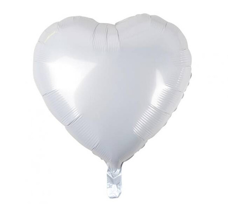 BALON FOLIOWY SERCE BIAŁE 18 CALI 45 CM