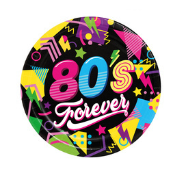 TALERZYKI PAPIEROWE LATA 80 23 CM 6 SZT.