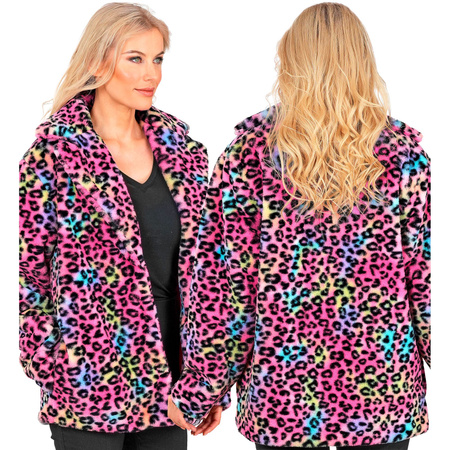 KURTKA PLUSZOWA LEOPARD MULTIKOLOR UNISEX