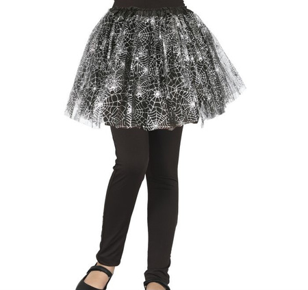 SPÓDNICZKA DZIECIĘCA TUTU CZARNA PAJĘCZYNY 30 CM