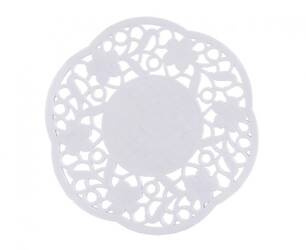 SERWETKI DEKORACYJNE 11 CM 100 SZT BIAŁE AŻUROWE