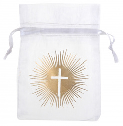 WORECZKI Z ORGANZY KOMUNIA RÓŻANIEC 7.5 X 10 CM 6 SZT.