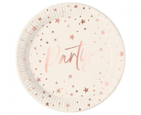 ZESTAW ROSE GOLD PARTY TALERZYKI+KUBECZKI+SERWETKI