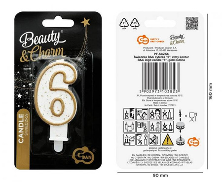 ŚWIECZKA URODZINOWA ZŁOTA 6