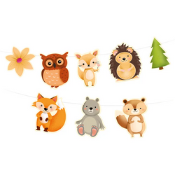 GIRLANDA LEŚNI PRZYJACIELE 200X18 CM