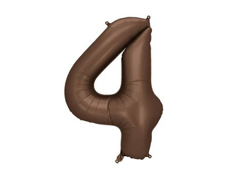 BALON FOLIOWY CYFRA 4 86 CM MOCCA