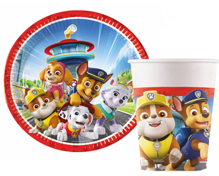 ZESTAW PSI PATROL KUBECZKI+TALERZYKI