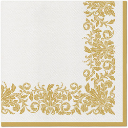 SERWETKI AIRLAID ZŁOTY ORNAMENT 40 X 40 CM 50 SZT.
