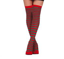 POŃCZOCHY ELFKI ZIELONO-CZERWONE