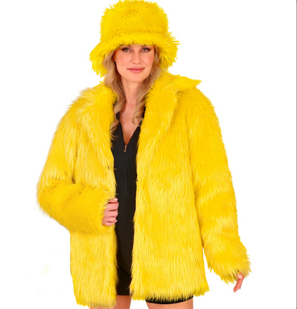 KURTKA PLUSZOWA ŻÓŁTA UNISEX