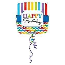 BALON FOLIOWY KWADRAT HAPPY BIRTHDAY 43 CM