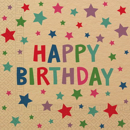 SERWETKI PAPIEROWE HAPPY BIRTHDAY KRAFT 33 CM 20 SZT