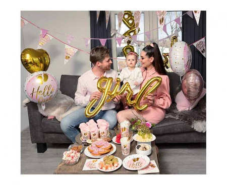 Girlanda 'Hello Girl!', 30 x 20 cm 6 m baby shower dziewczynki