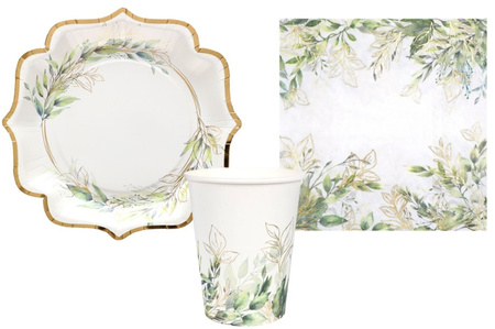 ZESTAW GAŁĄZKI ZIELONO-ZŁOTE 3 ELEMENTY 