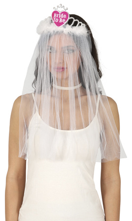 WELON ŚLUBNY Z DIADEMEM W KSZTAŁCIE SERCA