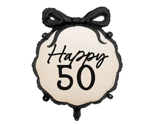   BALON FOLIOWY PASTYLKA HAPPY 50 47.5 X 45 CM GLAMOUR