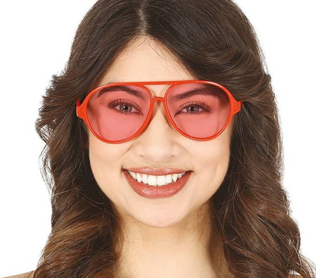 OKULARY AVIATOR CZERWONE