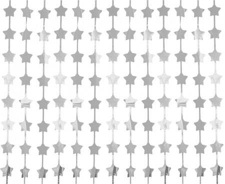 #DEI Kurtyna B&C Gwiazdki, srebrna, 100x200 cm