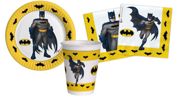 ZESTAW BATMAN TALERZYKI+KUBECZKI+SERWETKI