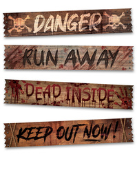 4 BANERY NA OKNO 70X13 CM HALLOWEEN