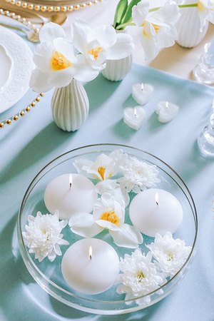 ŚWIECA PŁYWAJĄCA MATOWA BIAŁY 8 CM 4 SZT.